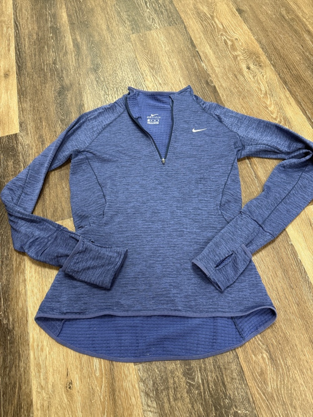 Nike Women's Heathered Blue Quarter-Zip Pullover